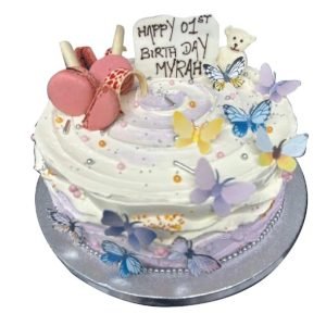 Butterfly Cake - message optional - 8", 10", 12"