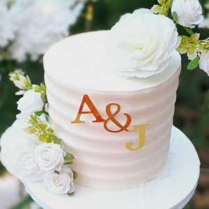 Simple & Elegant Custom Wedding Cake with Flowers