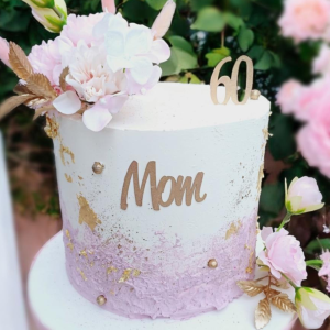 Pastel Floral & Gold Accents Birthday Cake - Vegan & Gluten-Free Available!