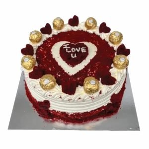 Red Velvet & Ferrero Rocher Love Heart Cake