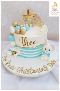 Striped Christening / Baptism Cake