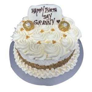White Swirl & Ferrero Rocher Cake - message optional